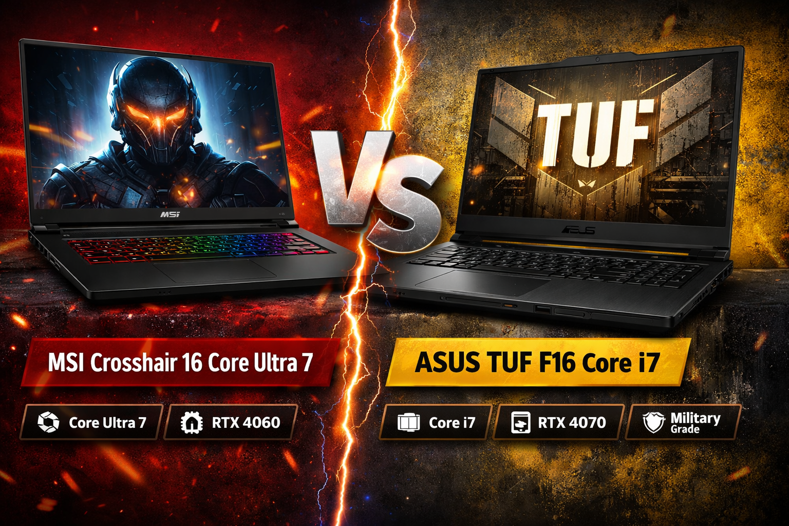 MSI Crosshair 16 Core Ultra 7 vs Asus TUF F16 Core i7