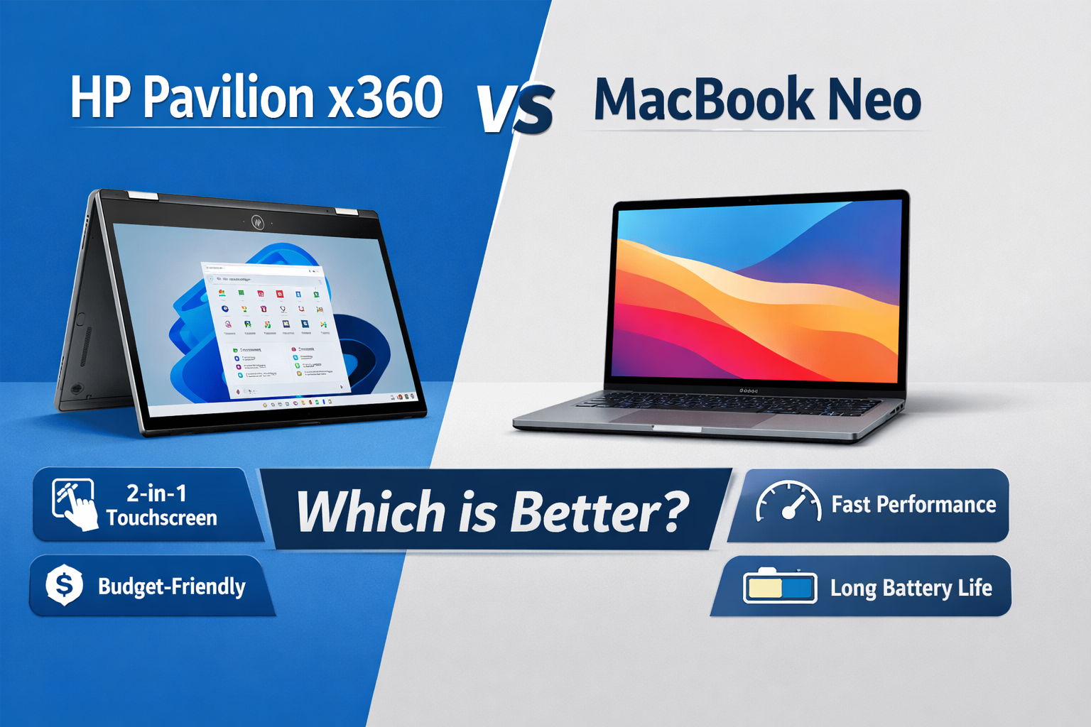 HP Pavilion x360 vs Apple MacBook Neo