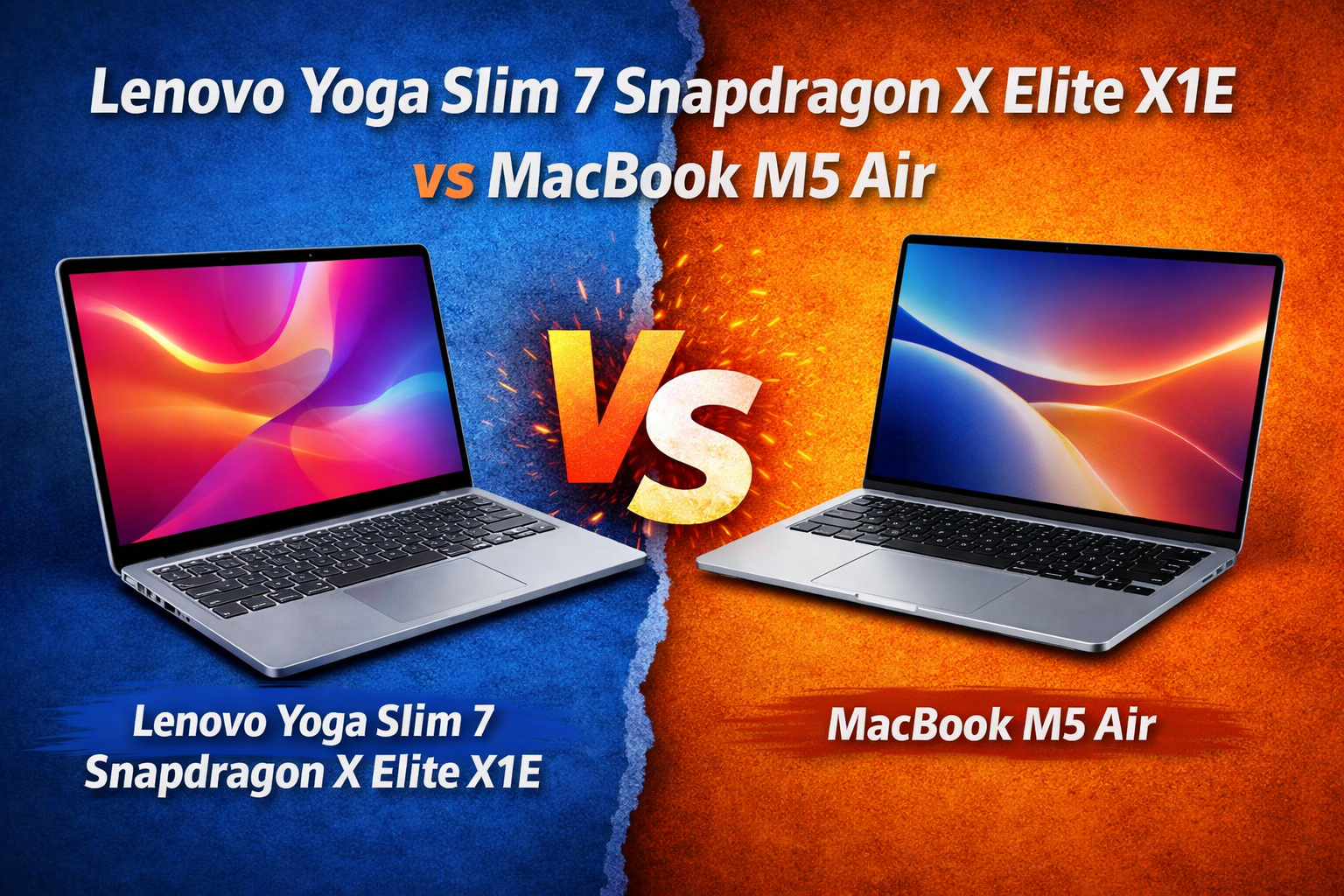 Lenovo Yoga Slim 7 Snapdragon X Elite X1E vs MacBook M5 Air